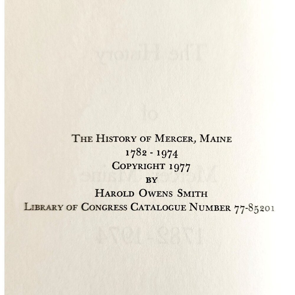 1977 History Of Mercer Maine 1782-1974 1st Edition HC Harold Owens Smith E67 - Picture 3 of 7